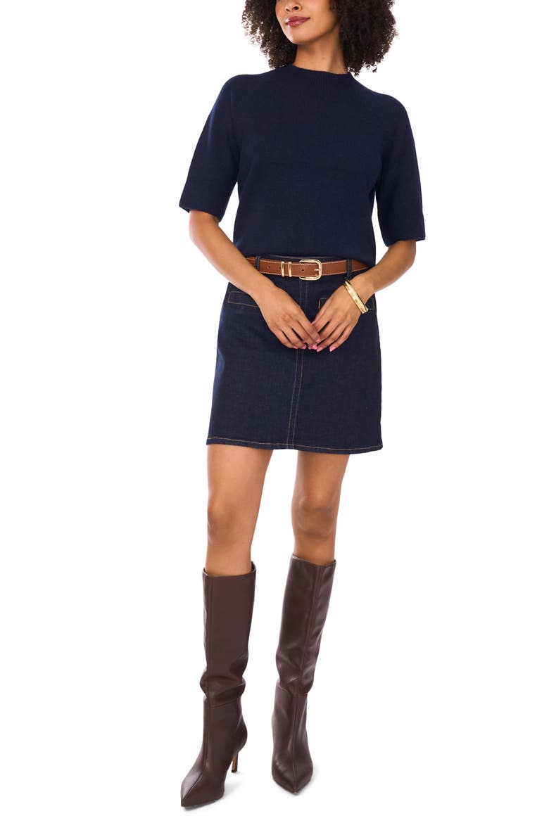 Mock Neck Sweater, Alternate, color, CLASSIC NAVY