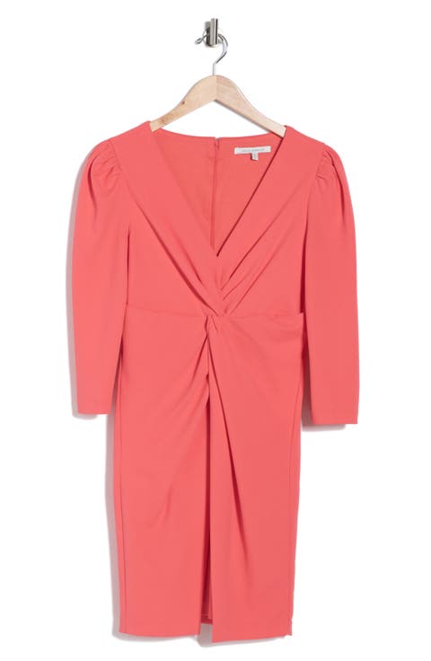 Knotted Three-Quarter Sleeve Minidress