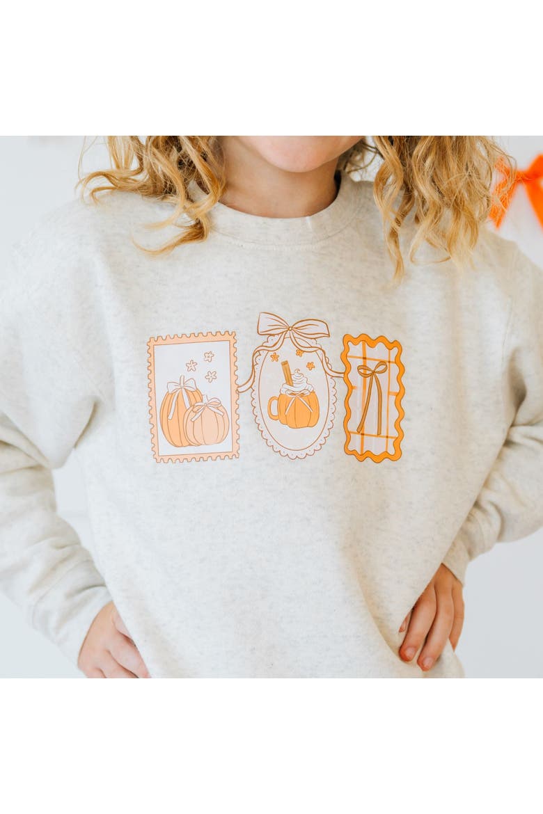 Pumpkin Cameo Sweatshirt, Alternate, color, Natural Heather
