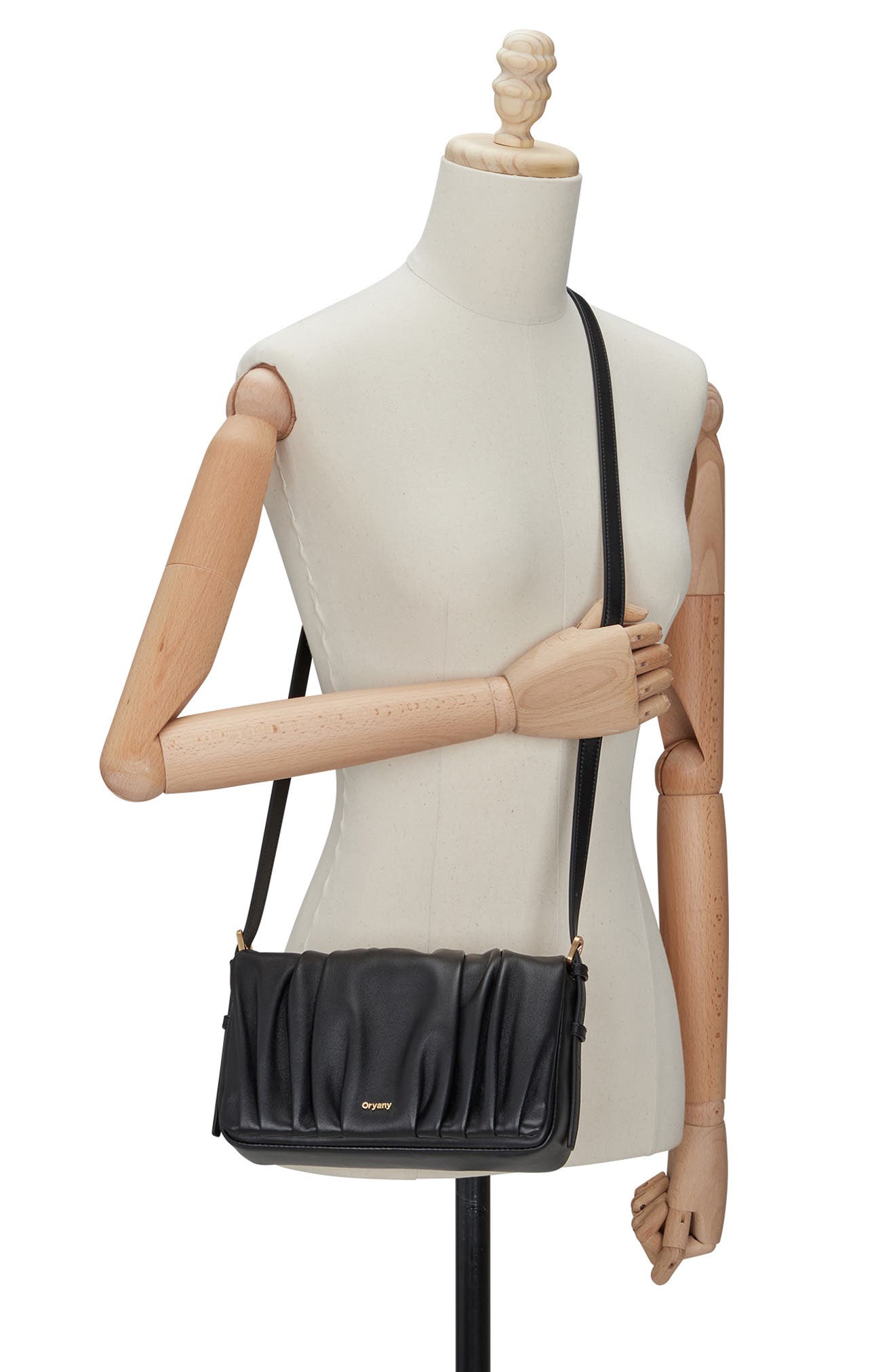 Oryany Bell Pleated Leather Shoulder Bag, Alternate, color, 
