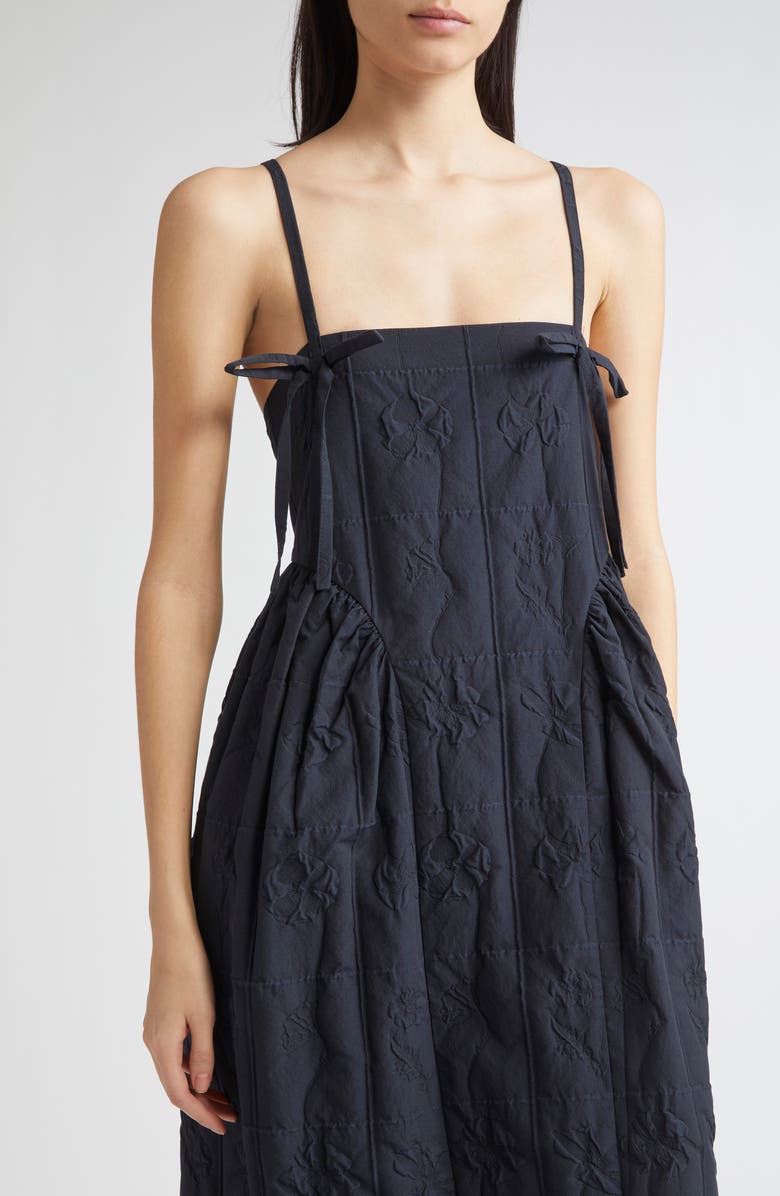 Cecilie Bahnsen Ambra Floral Matelassé Babydoll Dress, Alternate, color,