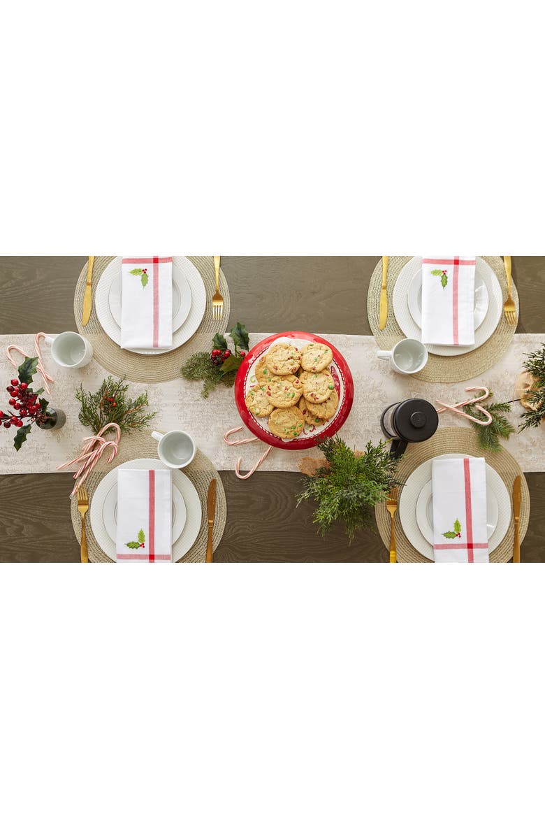 Winter Sparkle Jacquard Table Runner, Alternate, color, Winter Sparkle