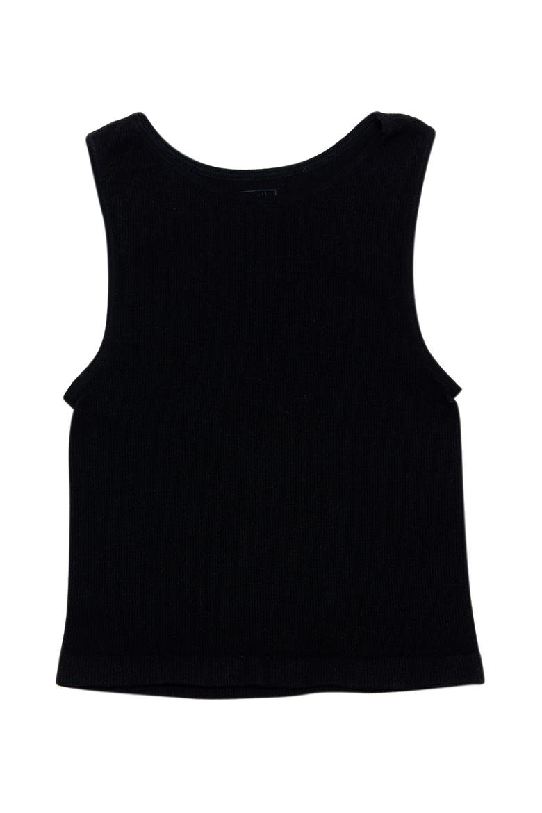 Ribbed crop sports tank top - Big Kid, Alternate, color, Black