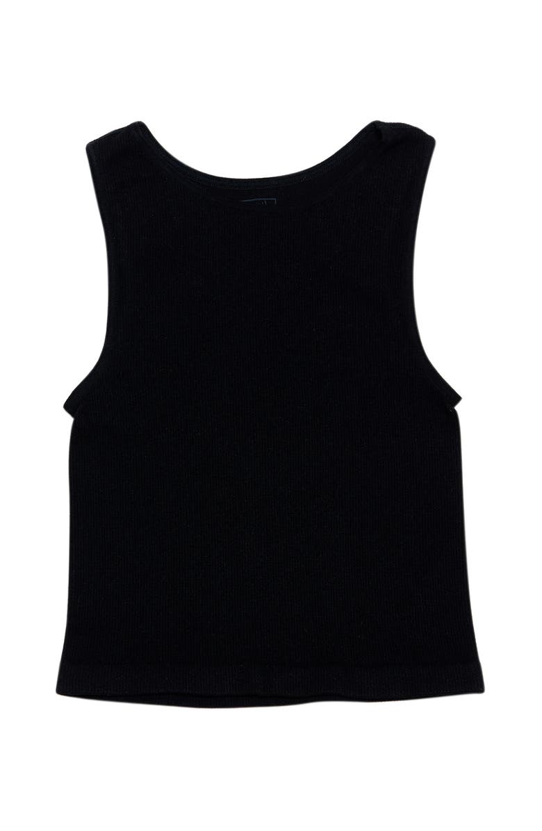 Malibu Sugar Littles ribbed crop sport tank top, Alternate, color, Black