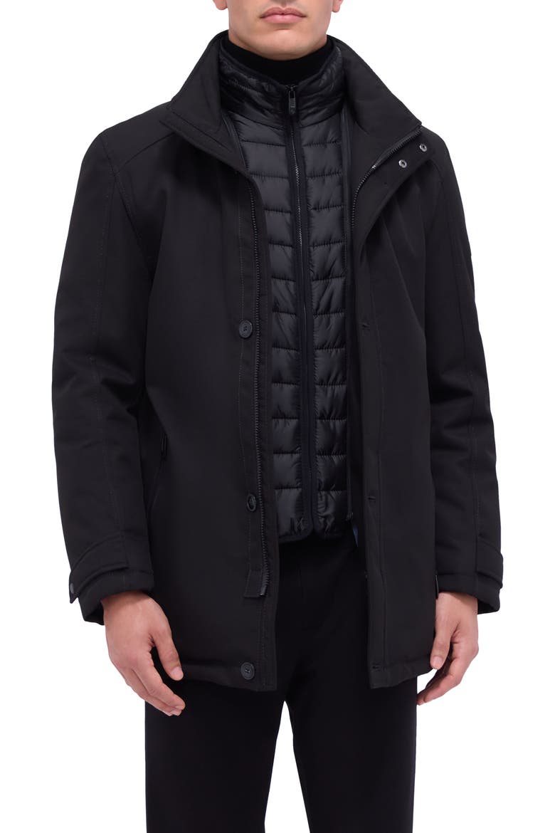 Water Repellent Twill Jacket with Bib, Main, color, CAVIAR