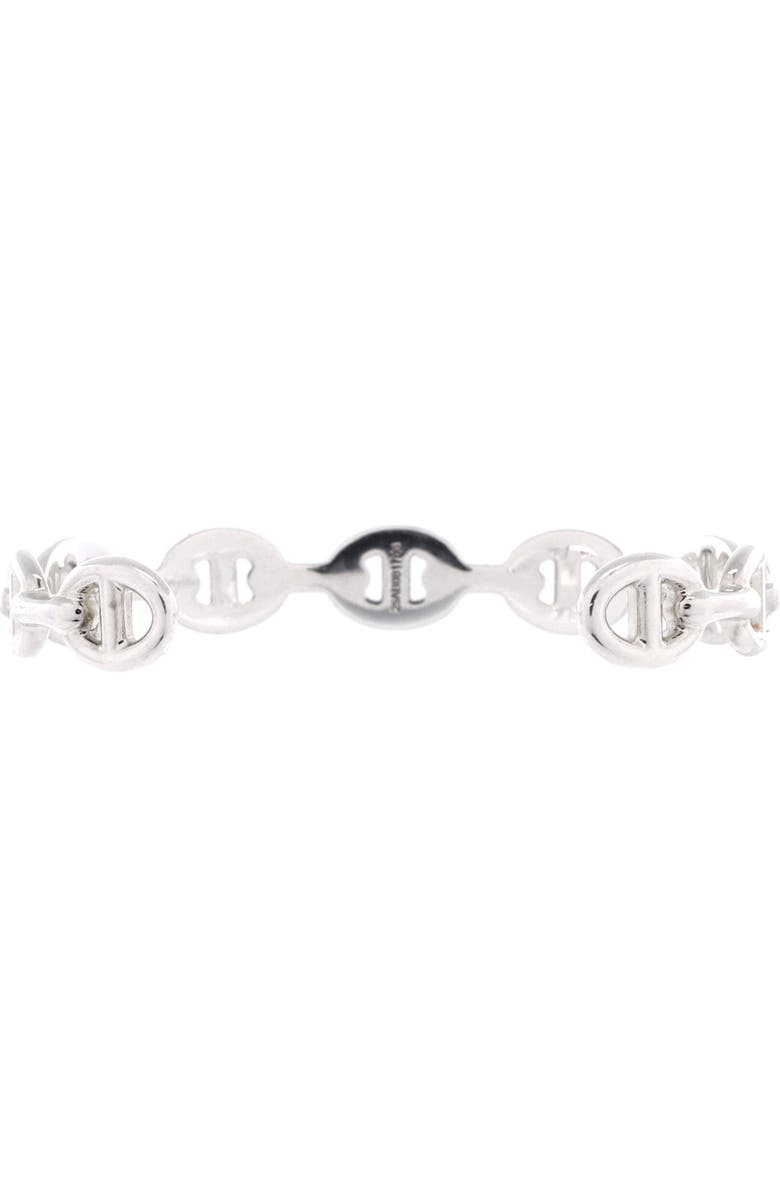 Pre-Owned Hermes Chaine d'Ancre Enchainee Cuff Bracelet Sterling Silver Medium, Alternate, color, Silver