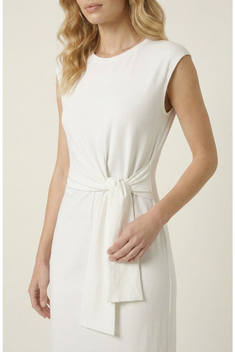 Elegant Sleeveless Tie Waist Maxi Dress, Alternate, color, White