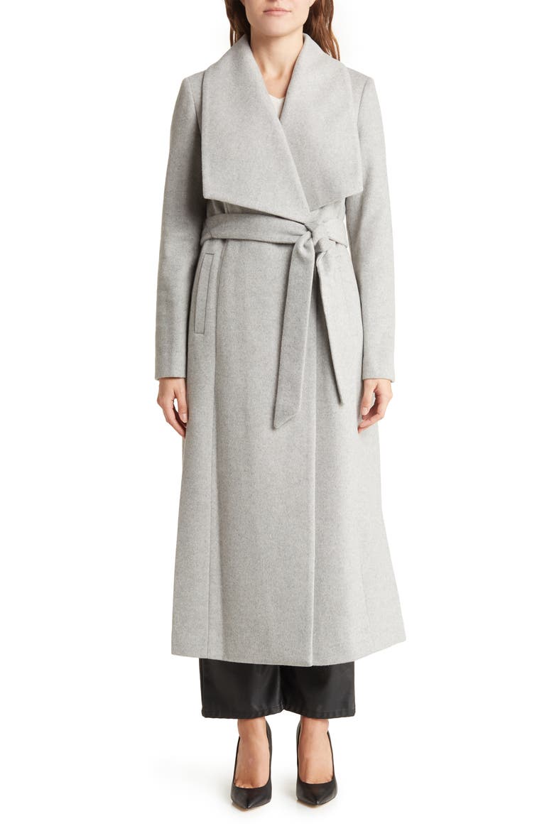 Slick Wool Blend Wrap Coat, Alternate, color, LIGHT GREY