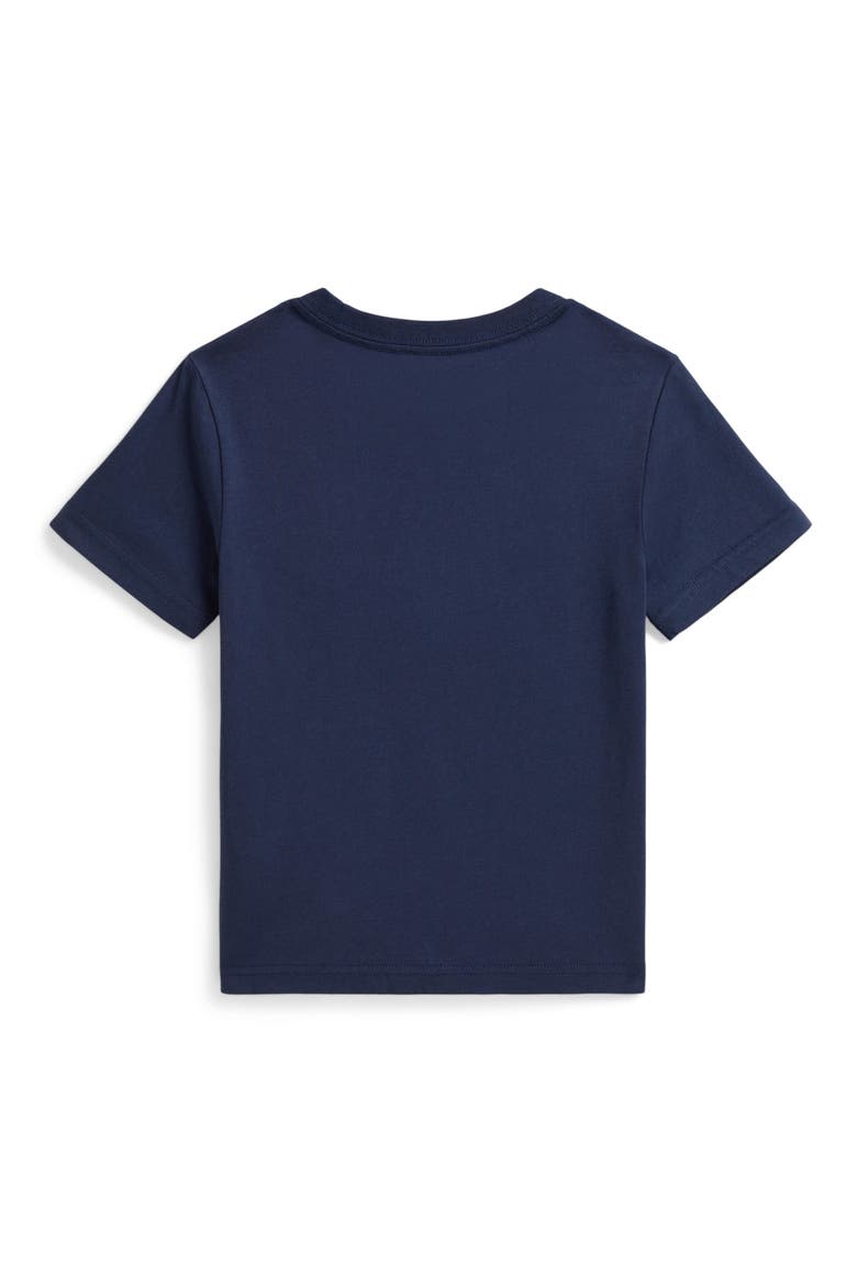 Kids' Polo Logo Cotton Jersey T-Shirt, Alternate, color, RUSTIC NAVY