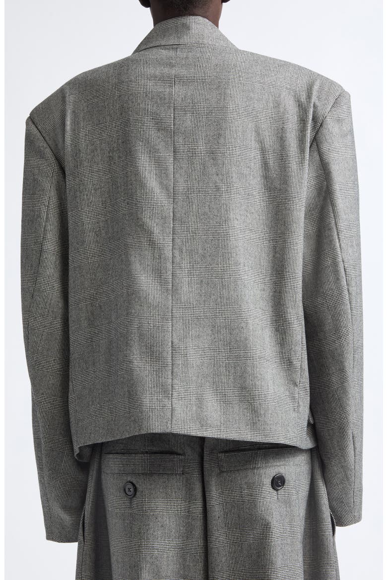 Slouchy Glen Plaid Wool Blazer, Alternate, color, DARK GREY