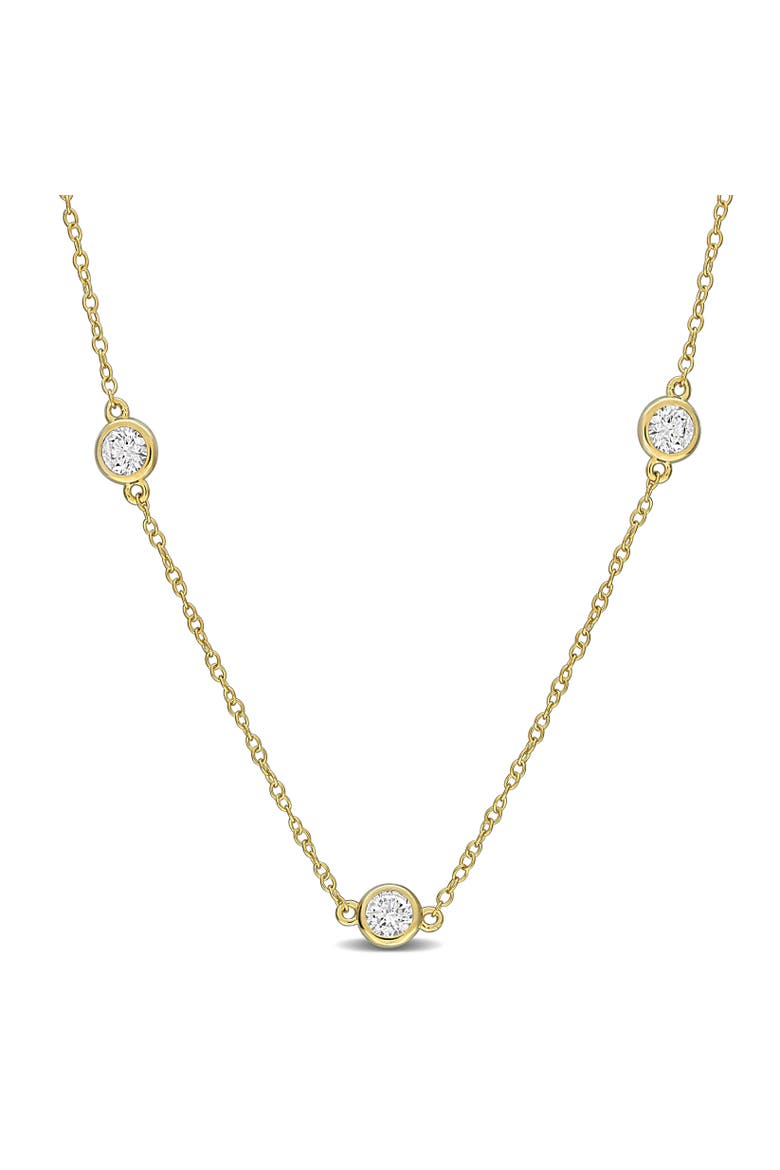 1 CTW Lab-Grown Diamond Station Necklace, Main, color, Yellow-Plated