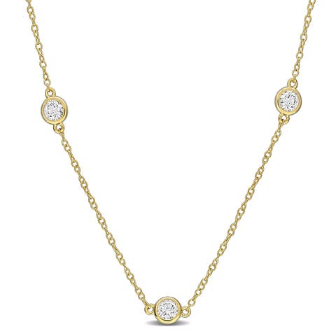 1 CTW Lab-Grown Diamond Station Necklace