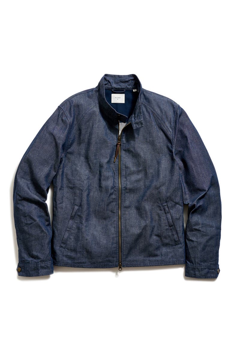 Waxed Denim Harrington Jacket, Alternate, color, INDIGO