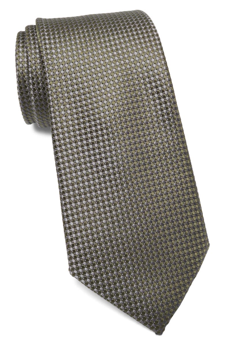Calvin Klein Lora Unsolid Tie, Main, color, Olive Green