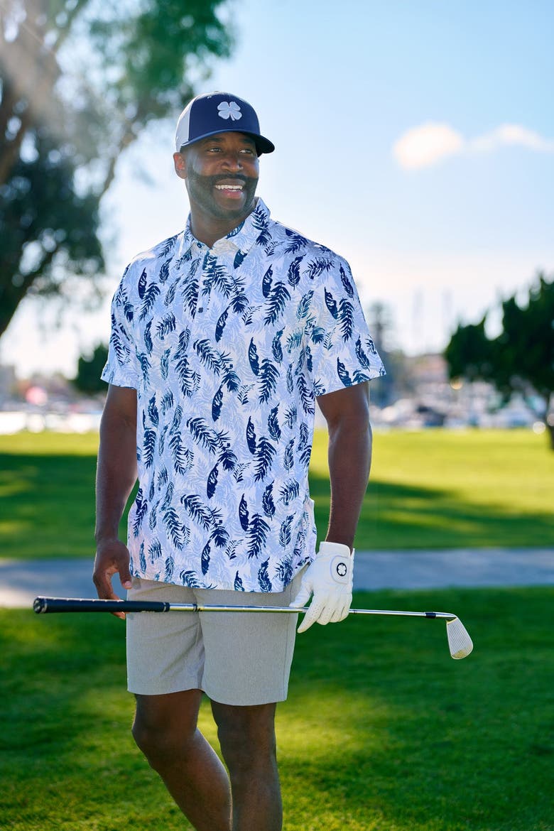 Hidden Clover Polo White/Peri Blue, Alternate, color, White
