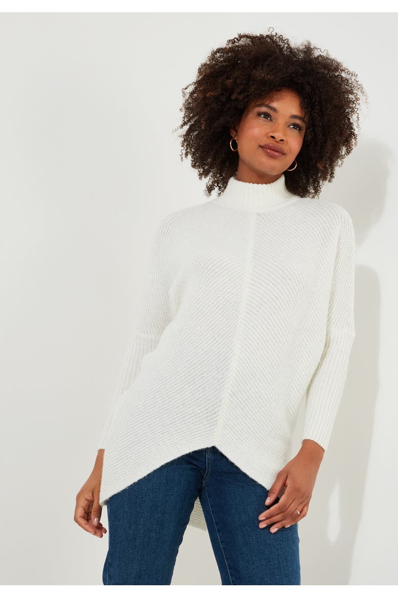 Mockneck Rib Sweater, Main, color, CREAM