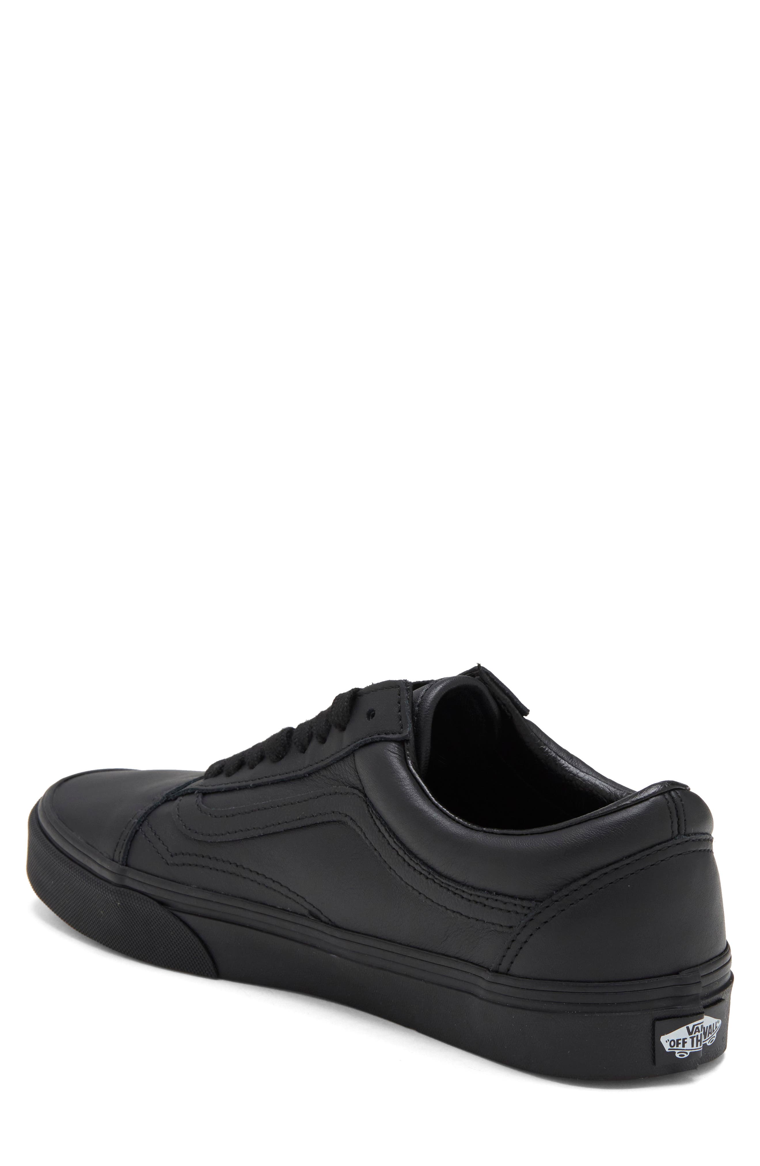 Old Skool Leather Sneaker, Alternate, color, BLACK/ BLACK