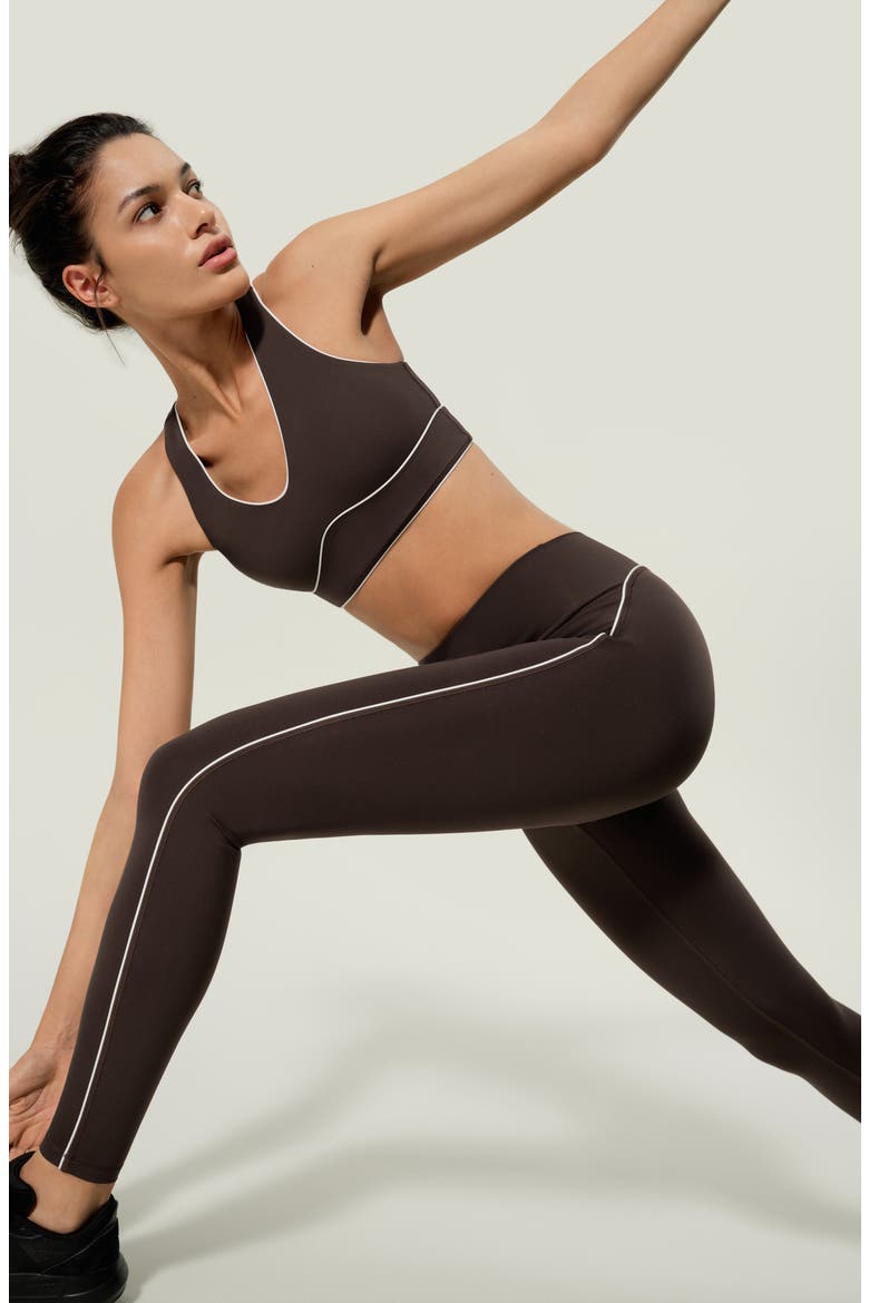 Women's Silk Contour High Rise Streamlined Leggings, Alternate, color, Coffee Bean