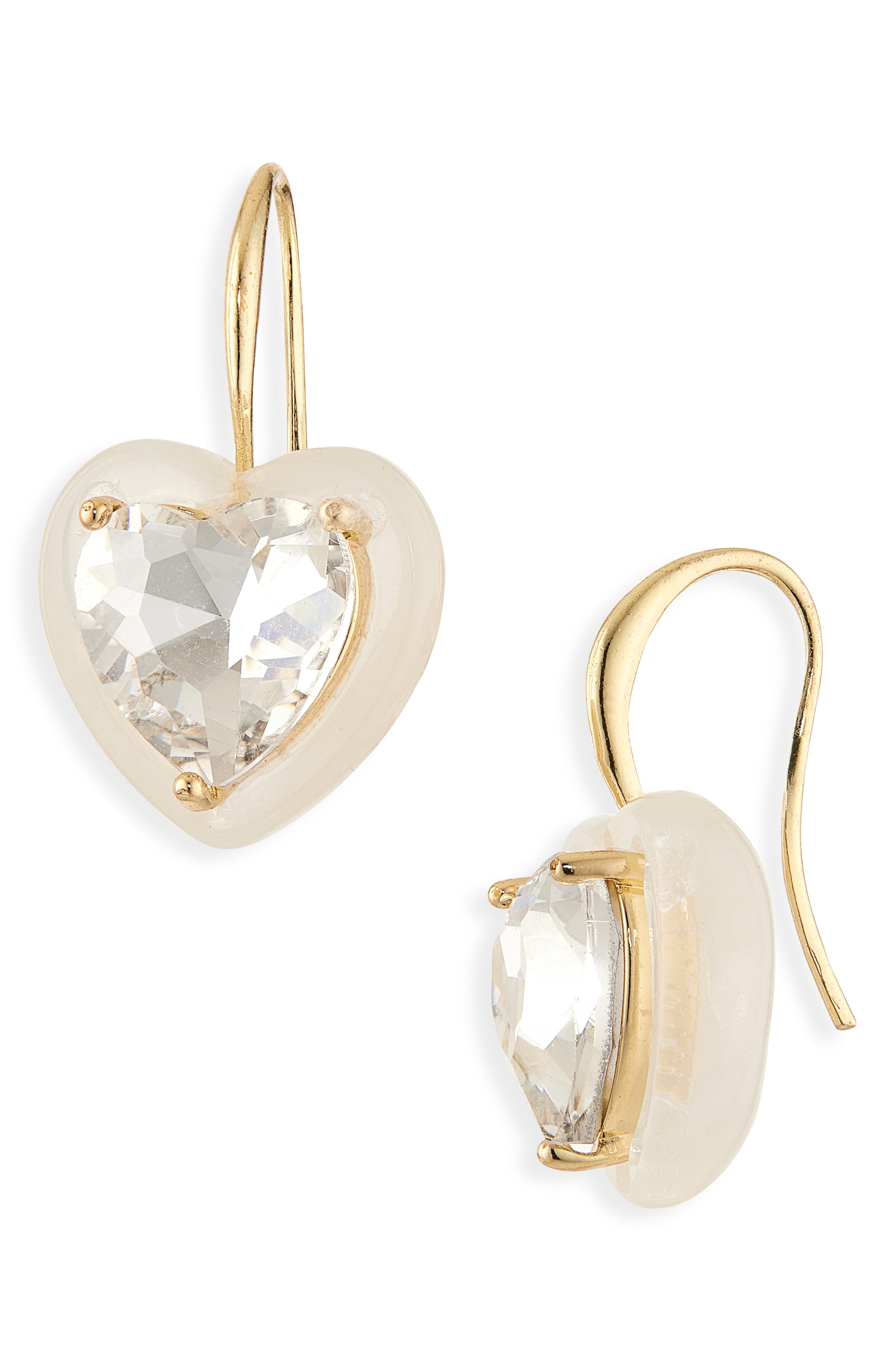 BaubleBar Love Set in Stone Heart Drop Earrings