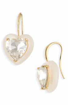 BaubleBar Love Set in Stone Heart Drop Earrings