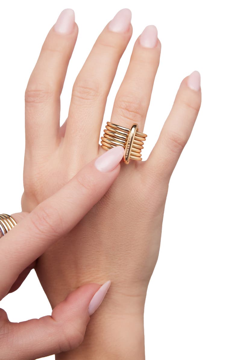 Jennifer Fisher Set of 7 Stackable Rings, Alternate, color, Two Tone
