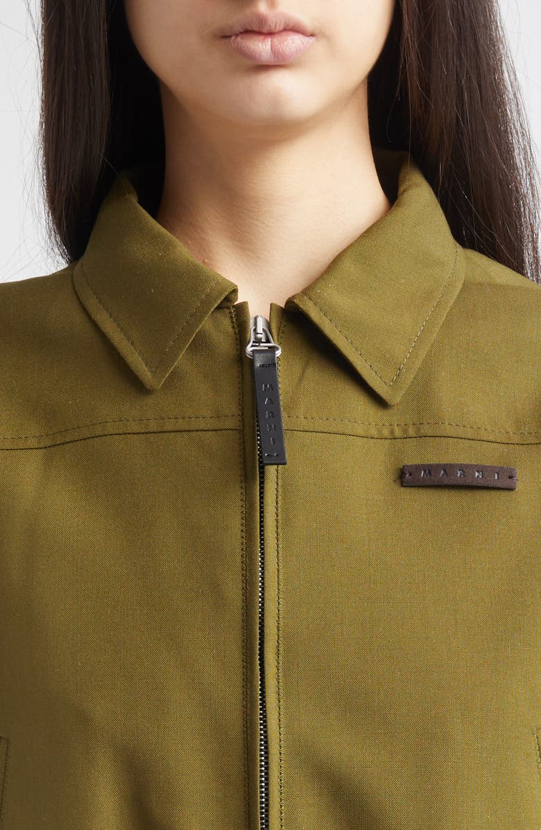 Marni Virgin Wool Bomber Jacket, Alternate, color, 00V51dusty Olive