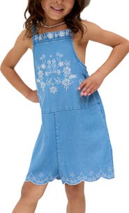 Raffya Kids Rachel Scalloped Hem Embroidered Romper