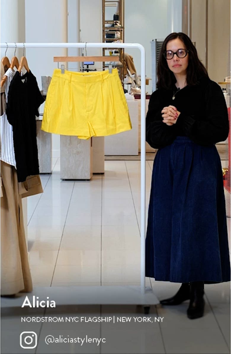 Conry Pleated Linen Blend Shorts, sales video thumbnail