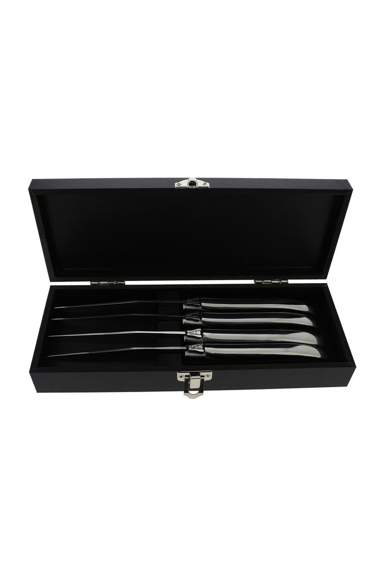 Laguiole Connoisseur Stainless Steel Steak Knives - Set of 4, Alternate, color, SILVER