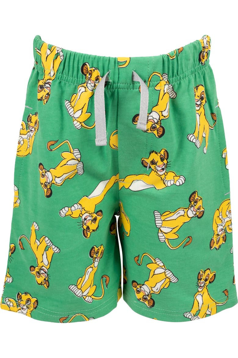 Lion King Simba T-Shirt and French Terry Shorts Set, Alternate, color, Simba Green Oatmeal
