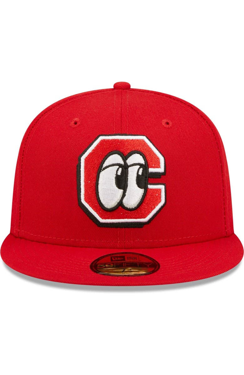New Era Men's New Era Red Chattanooga Lookouts Authentic Collection Team Home 59FIFTY Fitted Hat, Alternate, color, 