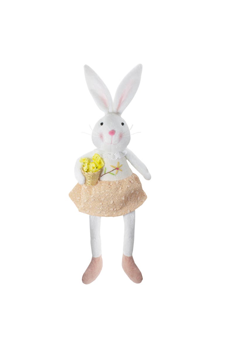 Northlight Girl Bunny Rabbit Easter and Spring Figure - 24" - White and Pink, Main, color, White