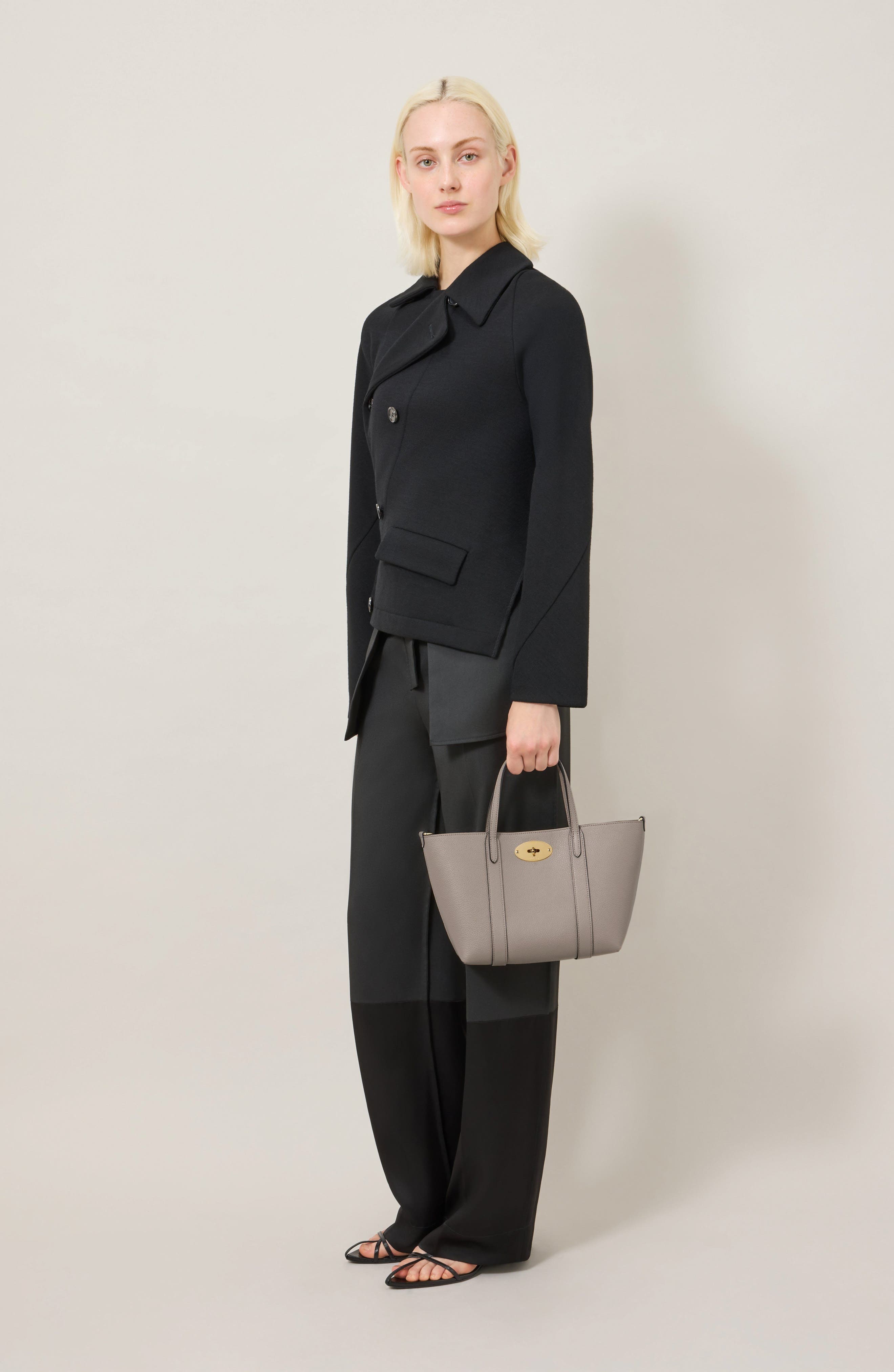 Mini Bayswater Leather Tote, Alternate, color, CASHMERE TAUPE