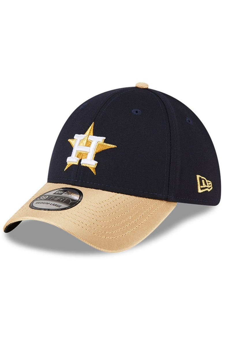 New Era Navy Houston Astros 2023 Gold Collection 39THIRTY Flex Hat, Alternate, color, 