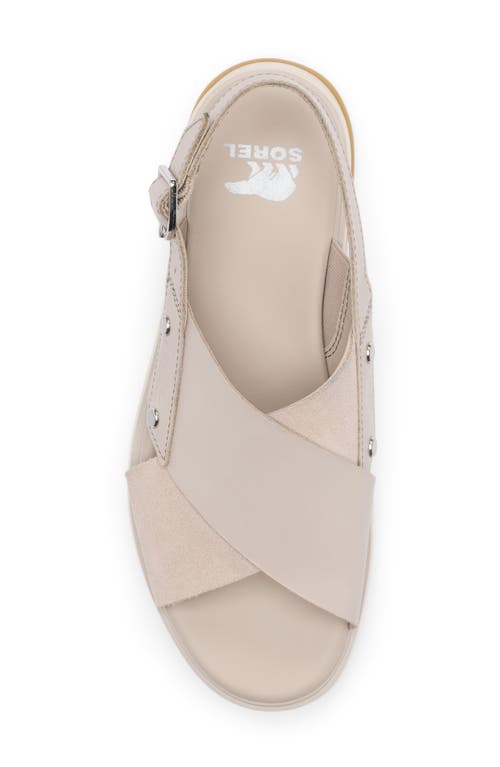 Sorel Dayspring Crisscross Sandal In Crushed Clay/chalk