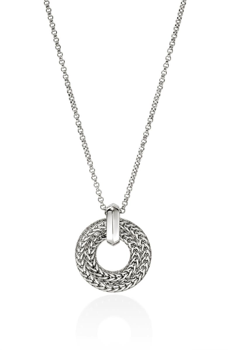 John Hardy Icon Link Pavé Diamond Pendant Necklace, Alternate, color, Silver