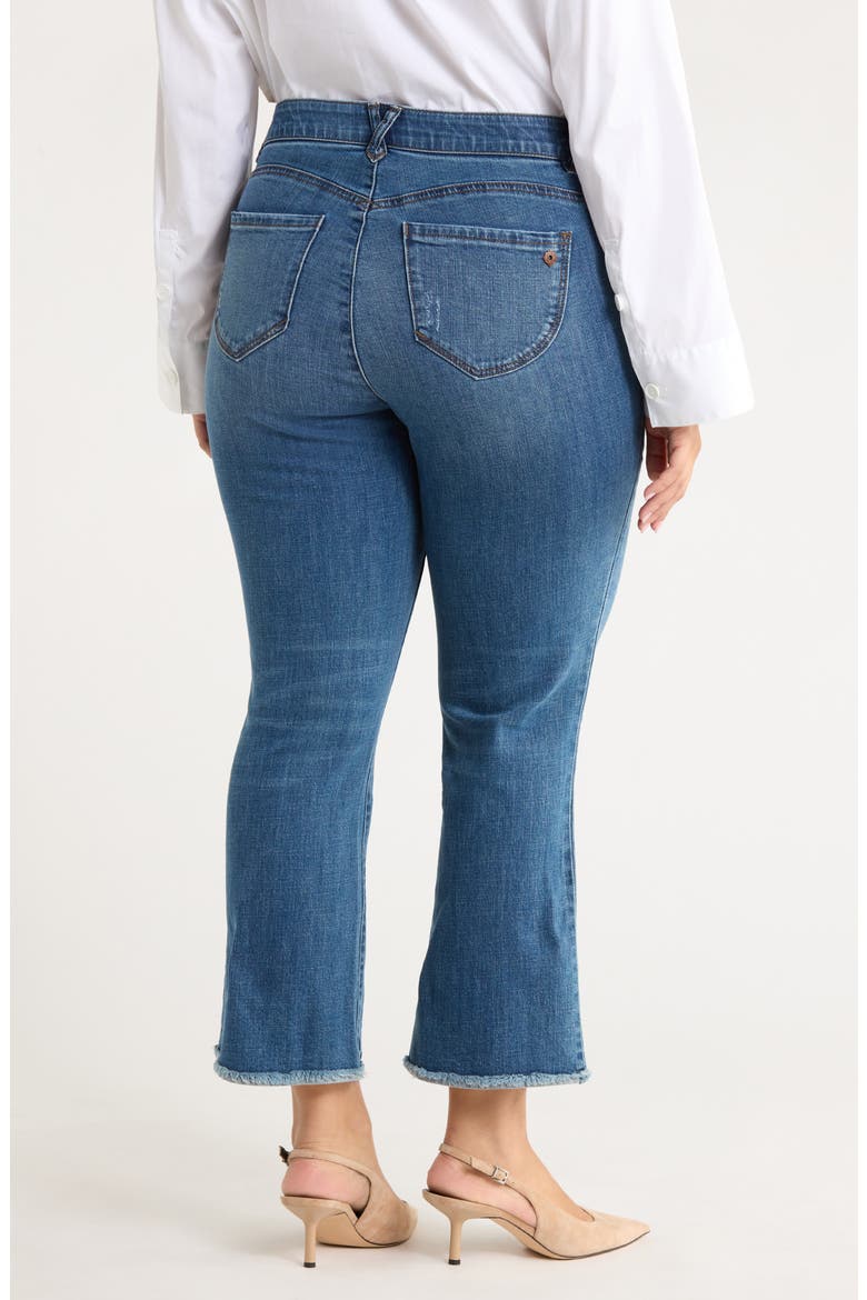 Fray Hem Crop Flare Jeans, Alternate, color, MID BLUE ARTISANAL