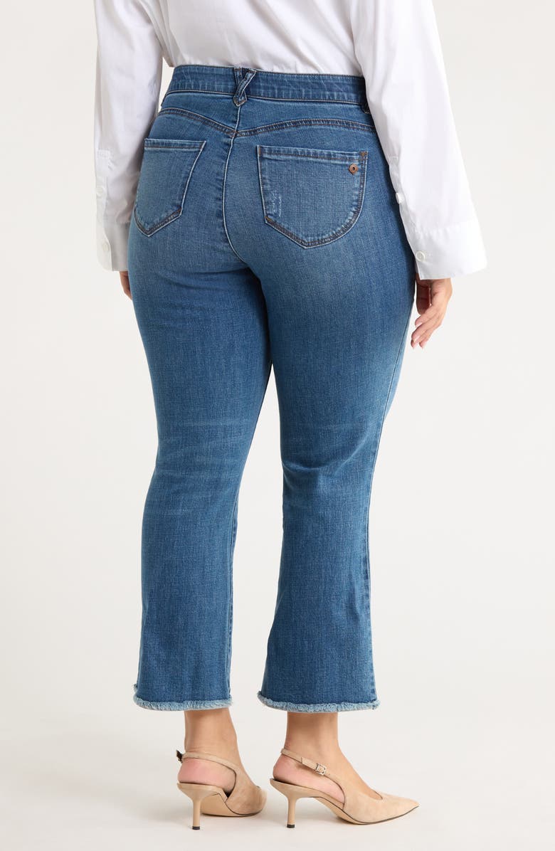 Democracy Fray Hem Crop Flare Jeans, Alternate, color, Mid Blue Artisanal