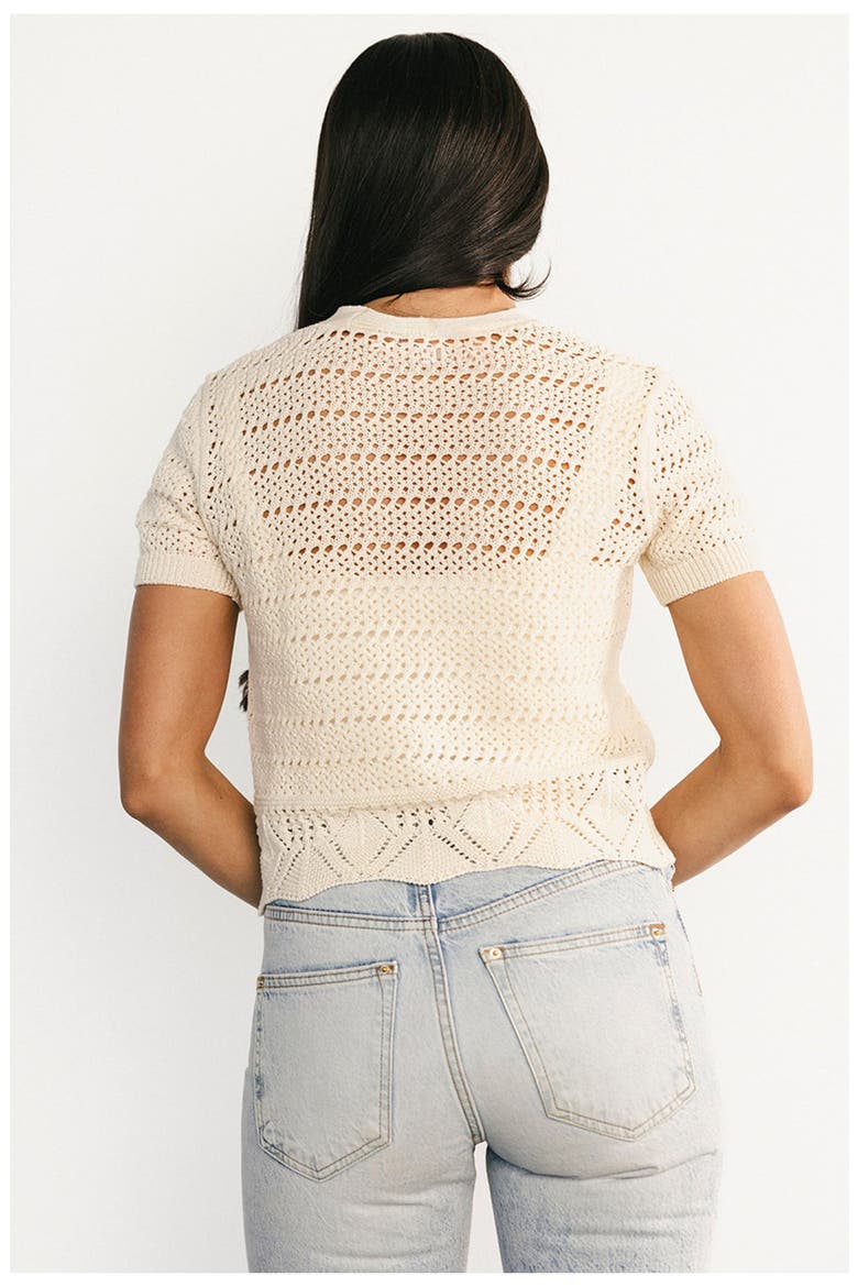 Candela Crochet Cardigan, Alternate, color, Ecru