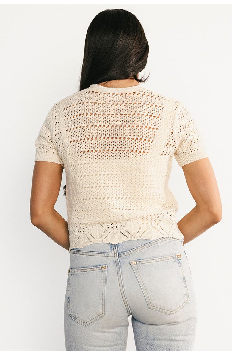 Baltic Børn Candela Crochet Cardigan, Alternate, color, Ecru