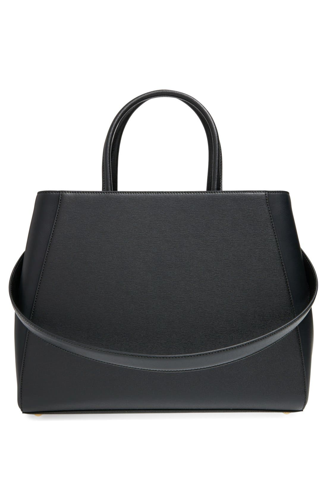 Fendi '2Jours Elite' Leather Shopper, Alternate, color, 