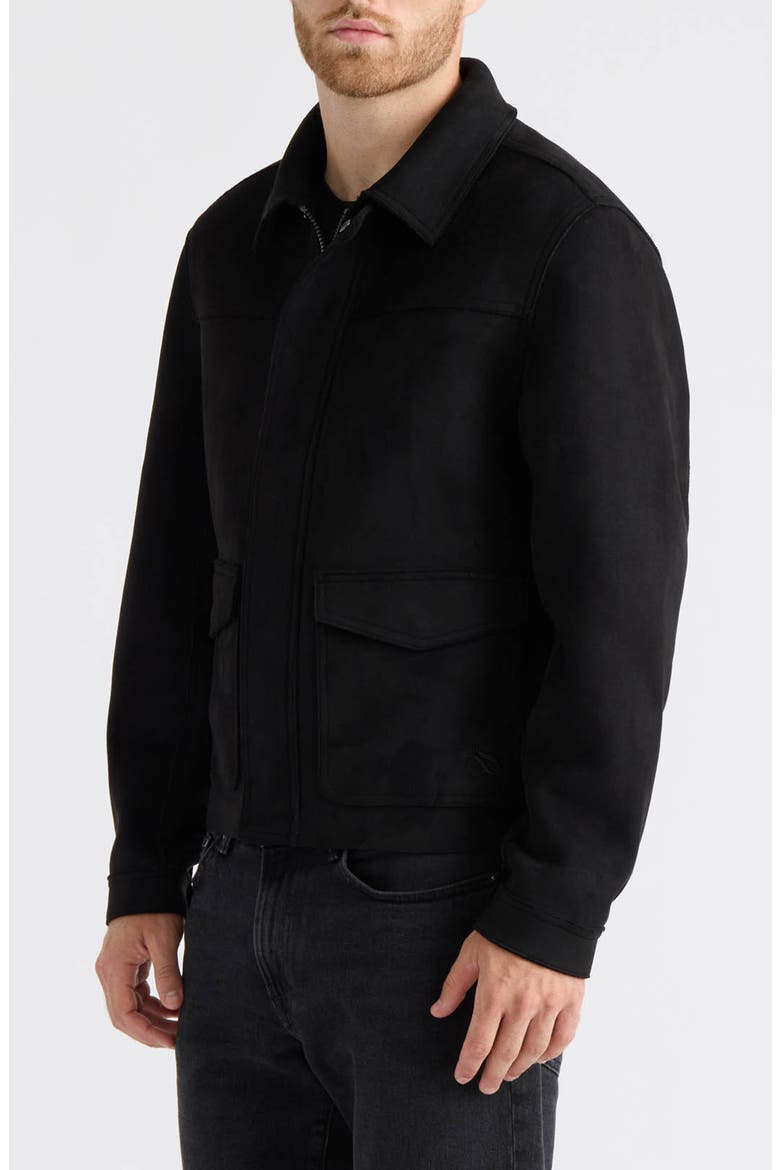 Karl Faux Suede Jacket, Alternate, color, BLACK