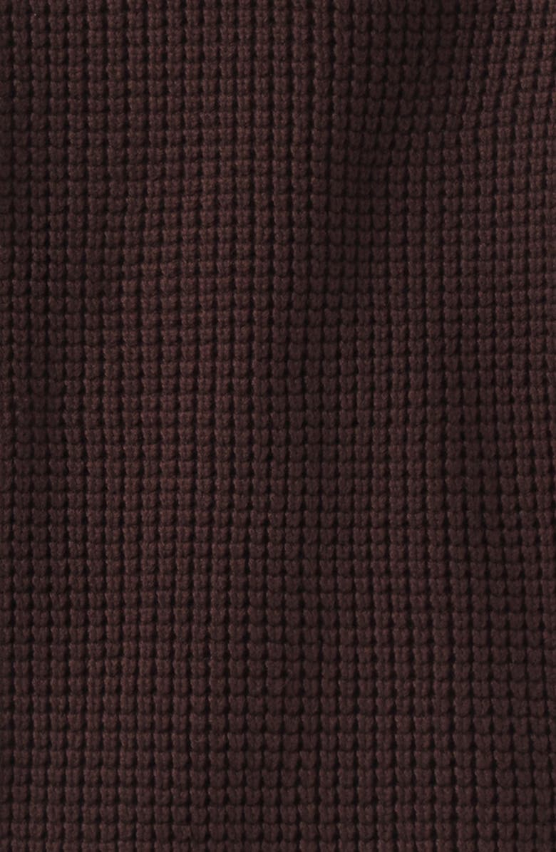 The Normal Brand Waffle Cotton Blend Polo Sweater, Alternate, color, Dark Brown