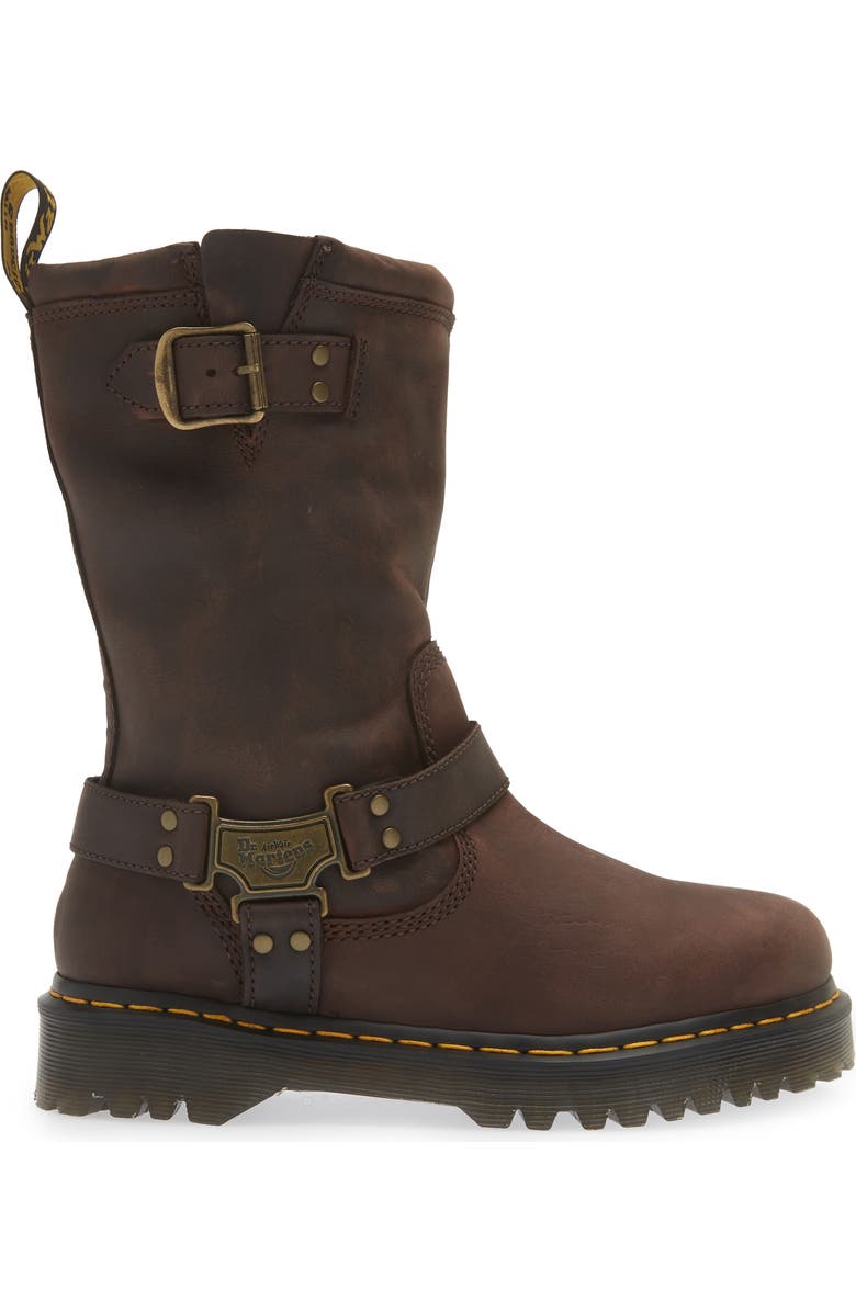 Dr. Martens Anistone Harness Boot, Alternate, color, Dark Brown