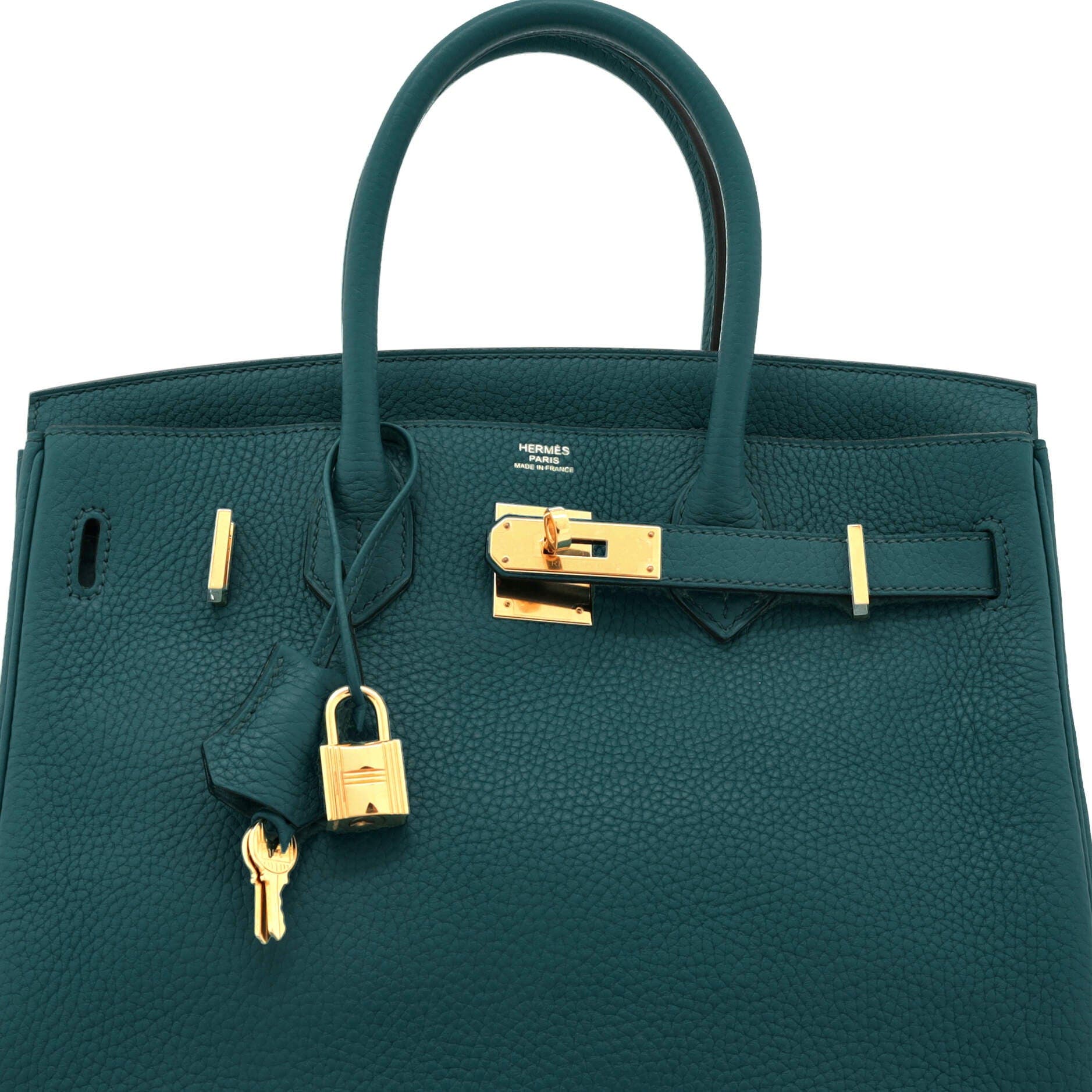 Pre-Owned Hermes Birkin Handbag Green Clemence with Gold Hardware 30, Alternate, color, 