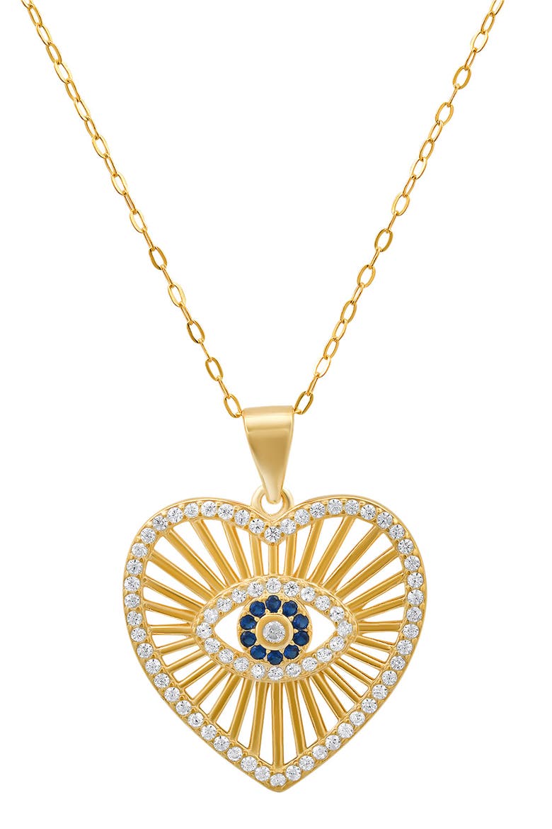 Evil Eye Heart Pendant Necklace, Main, color, GOLD