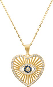 Queen Jewels Evil Eye Heart Pendant Necklace