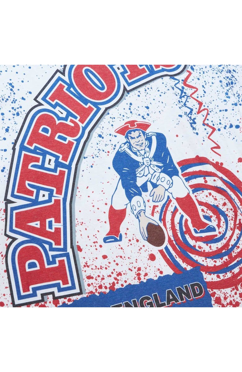 Mitchell & Ness Men's Mitchell & Ness White New England Patriots Team Burst Sublimated T-Shirt, Alternate, color, White