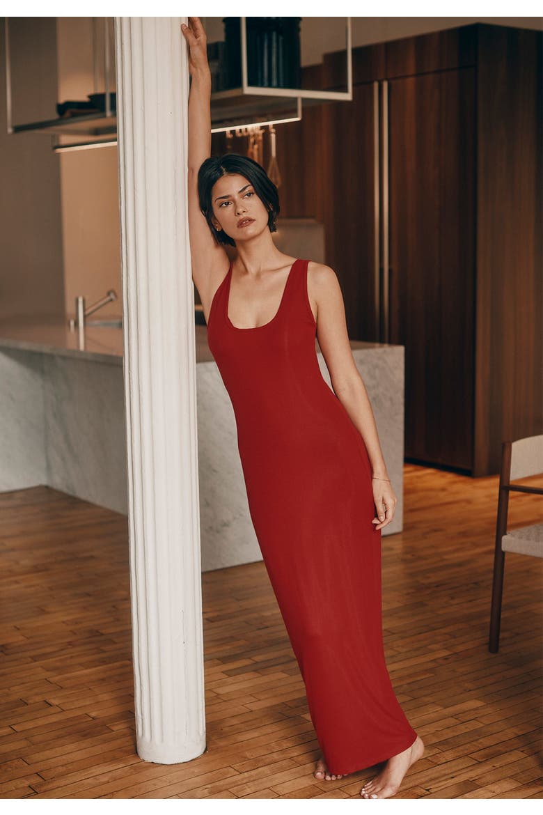 The Midi Dress, Alternate, color, SCARLET