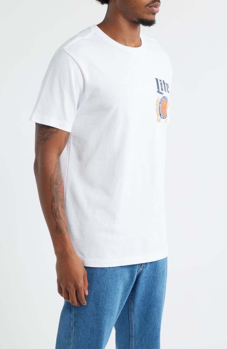 The Forecast Agency Miller Lite Graphic T-Shirt, Alternate, color, White